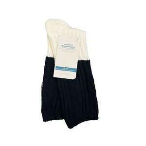 Old Navy Womens‎ One Size Black White Gray Marled Colorblock Fashion Socks NEW
